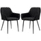 HOMCOM Upholstered Linen Fabric Accent Dining Chairs Set of 2 Metal Legs Black