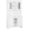 HOMCOM Farmhouse Flair: Freestanding Kitchen Pantry Buffet with Hutch, Microwave Stand, Storage Drawer, Beadboard Panel in White
