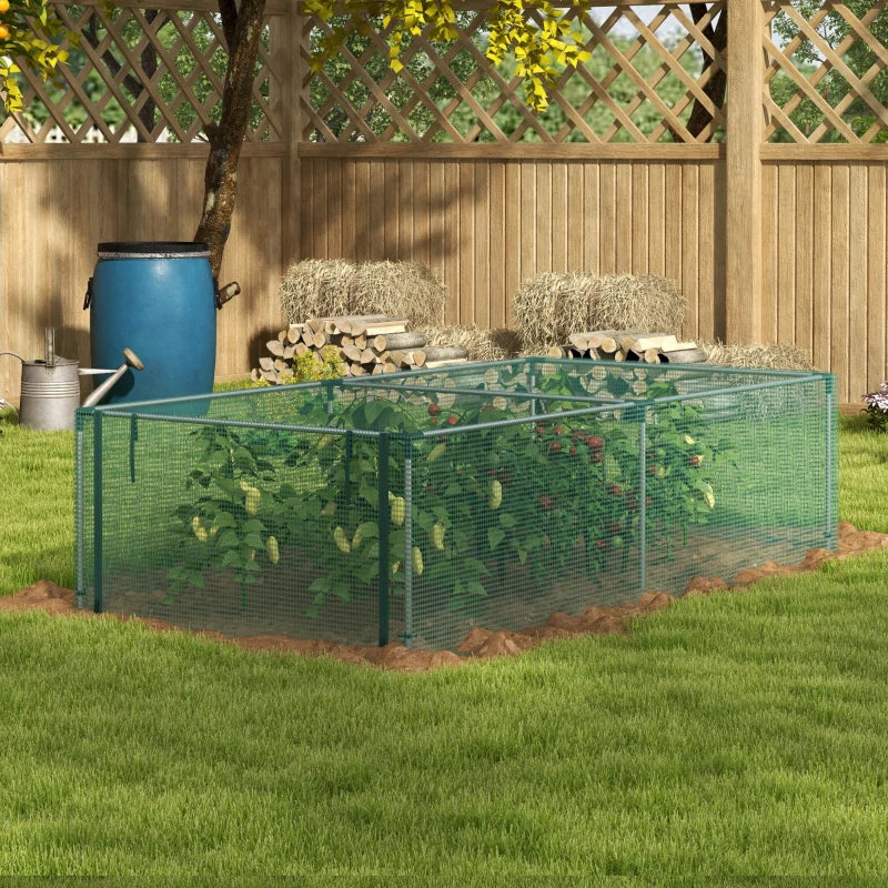 8' x 4' Plant Protection Cage with Zipper Roll-Up Door, Plant Protector from Animals with Galvanised Steel Frame