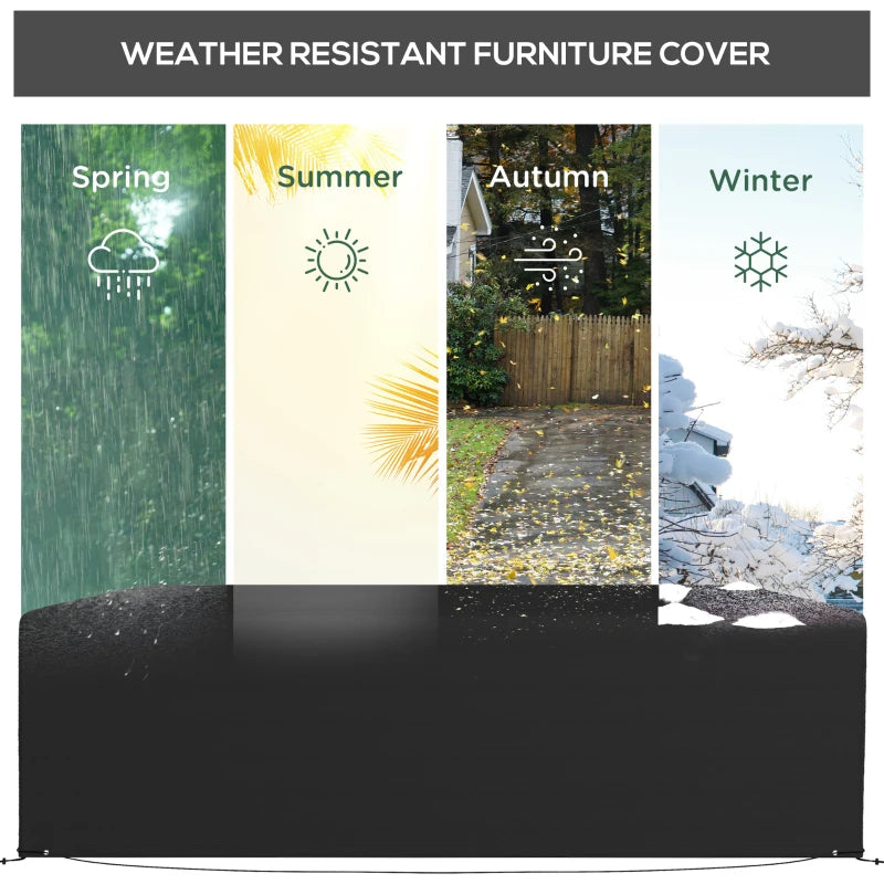 Patio Furniture Cover for Outdoor Sectional Sofa Set Waterproof Windproof Oxford Fabric, 97" x 65" x 26", Black