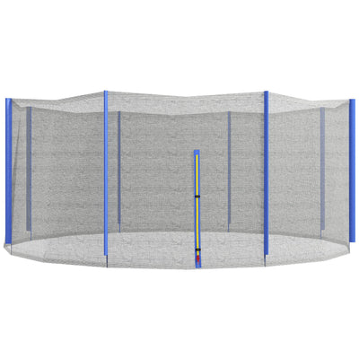 Soozier Safety Trampoline Net Enclosure 12ft Round Zippered Entrance Replacement Netting Black 