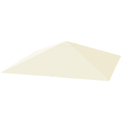 Outsunny 10' x 10' Gazebo Canopy Replacement Cover, Garden Gazebo Roof Replacement, UPF30+, TOP COVER ONLY, Cream White 