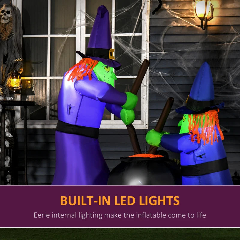 HOMCOM Inflatable Haunted Tree – LED Lighted Halloween Decoration with Owl, Ghost, and Pumpkins 