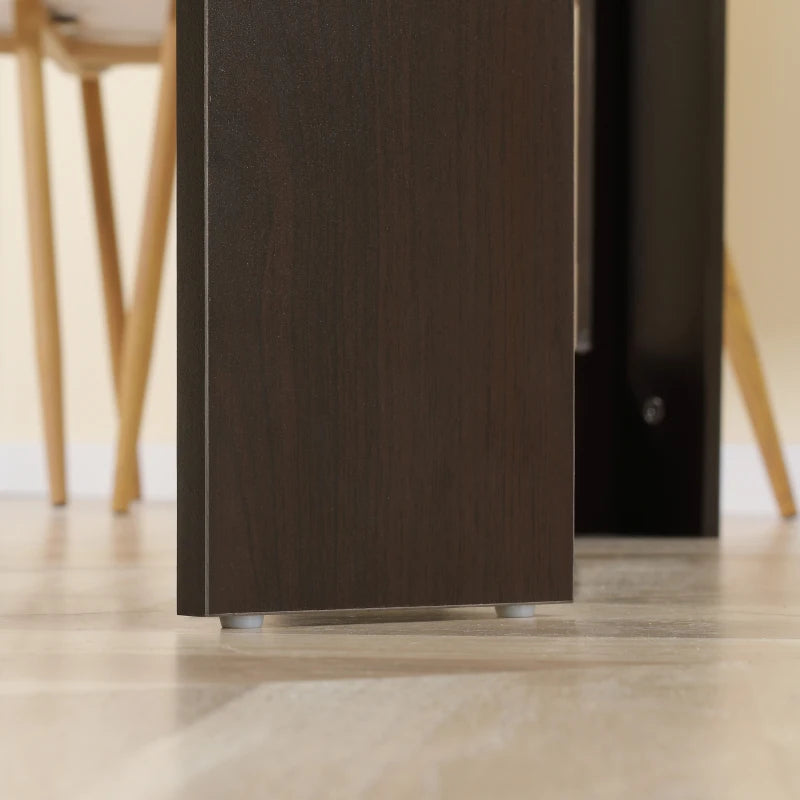 Extendable Dining Table, Expandable Kitchen Table for Small Spaces, Seats up to 6 People, Dark Brown