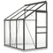Aluminum Lean-to Greenhouse Polycarbonate Walk-in Greenhouse with Rain Gutter and Sliding Door, 6' x 4', Dark Grey