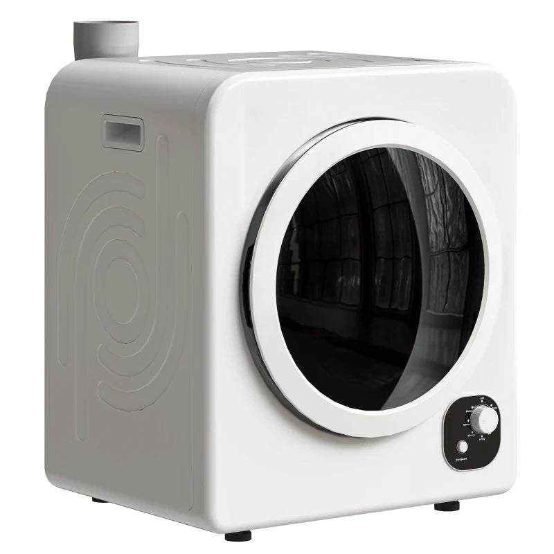Compact Laundry Dryer, 1300W Portable Clothes Dryer with 4 Drying Modes, Stainless Steel Tub, White