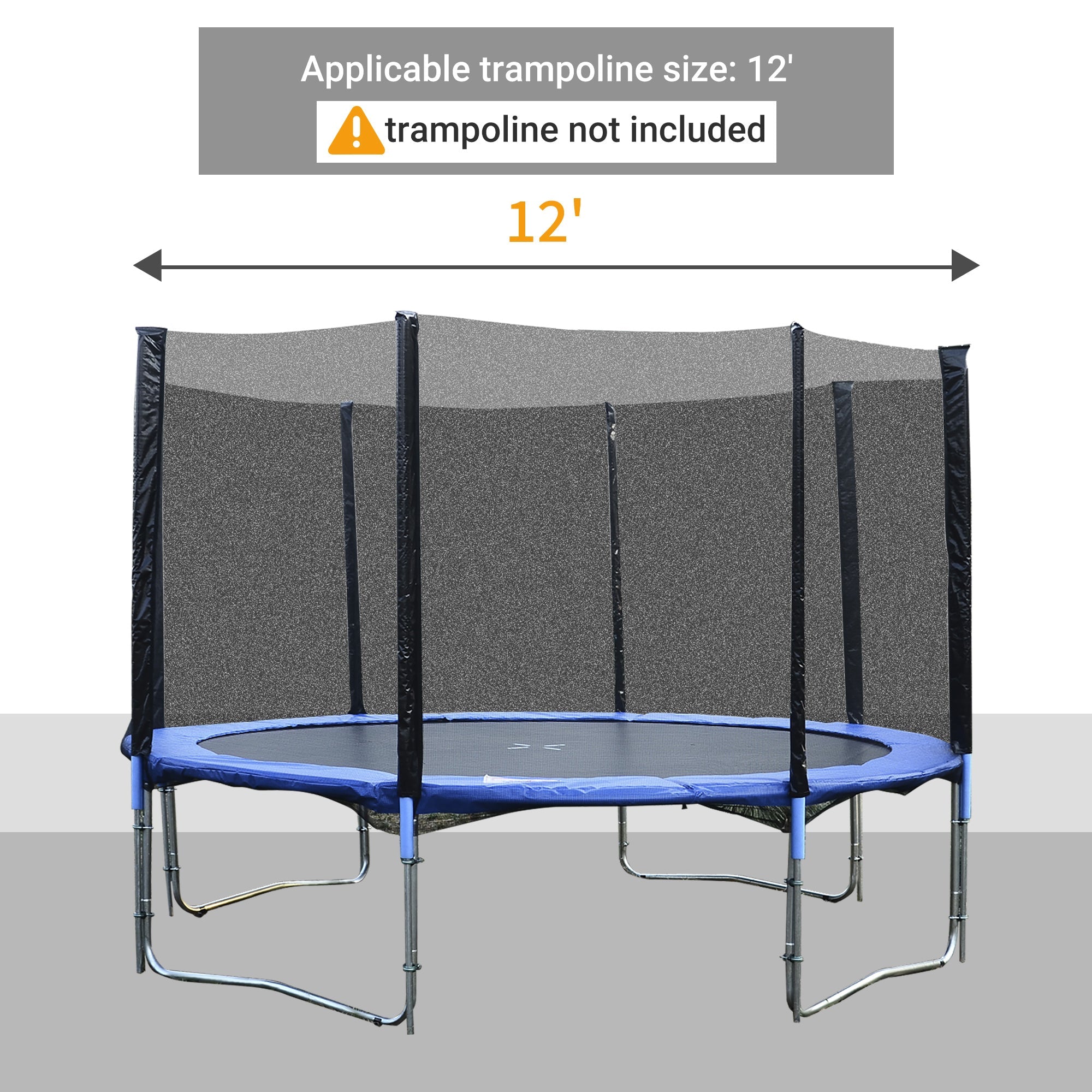HOMCOM 12FT Trampoline Net Enclosure Trampolining Bounce Safety Round Frence Replacement 