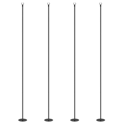 Outsunny 4 Pack of 10' String Light Poles, Steel Hanging Lighting Stand for Patio, Backyard, Deck, Wedding, Party, Black 