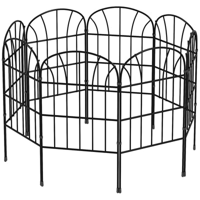 Outsunny 8 Pack Decorative Garden Fencing, Yard Panels as Animal Barrier & Flower Bed Edging, Grid Style| Aosom Canada 