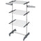 HOMCOM Laundry Rack Drying 3 Layers Stainless Steel Foldable Clothes Airer with Side Wings 6 Castors Grey