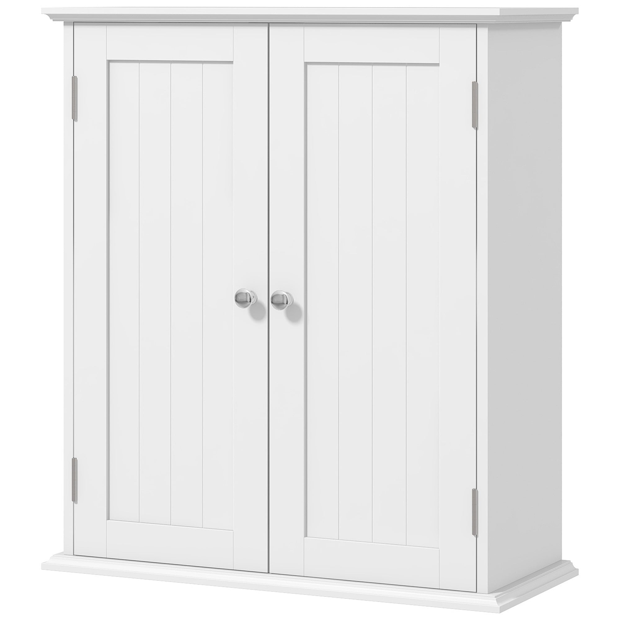 HOMCOM Bathroom Medicine Cabinet, Wall Cabinet with 2 Doors and Adjustable Shelf, Space Saver Over Toilet Cabinet 