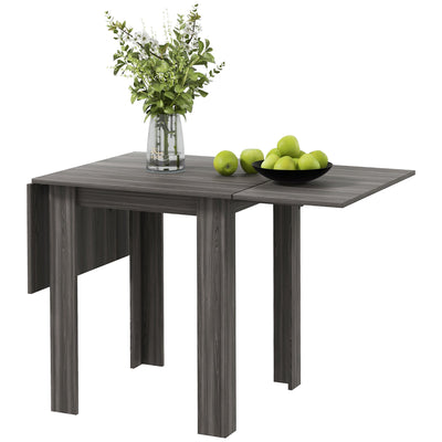 HOMCOM Folding Extendable Drop Leaf Kitchen Dining Table for 2-4 People Small Spaces Grey 