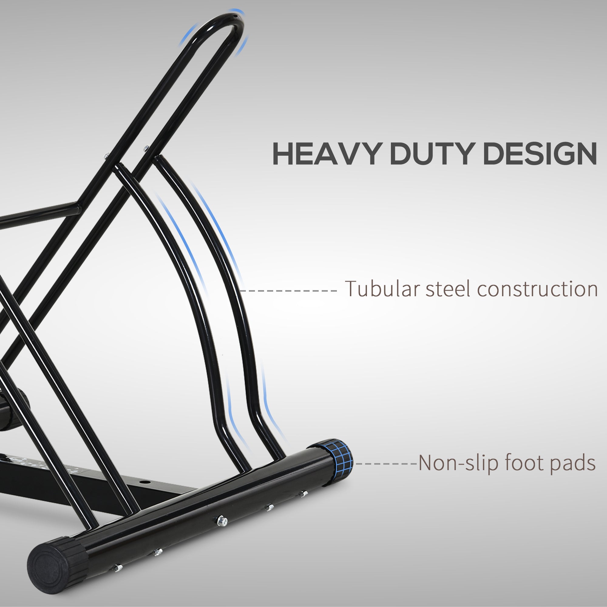 Soozier Cycle Parking Stand: 2-Slot Floor Parking Bicycle Rack, Garage Storage Indoor Outdoor 