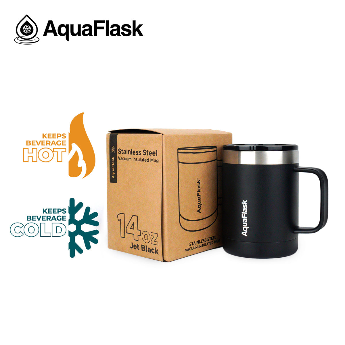 Aquaflask Thermal Insulated Lidded Mug With Handle 415ml (14 oz) 