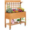 Outsunny Wooden Raised Planter Boxes Elevated Garden Bed Planter Flower Herb Boxes for Vegetables Flower,41.25