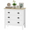 Chest of Drawers with Anti-Tipping, Simple Setup, Easy Clean, Quiet Slides, Modern 3 Drawer Dresser, White