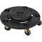 Waste Container Dolly, Polypropylene, Black, Fits: 24