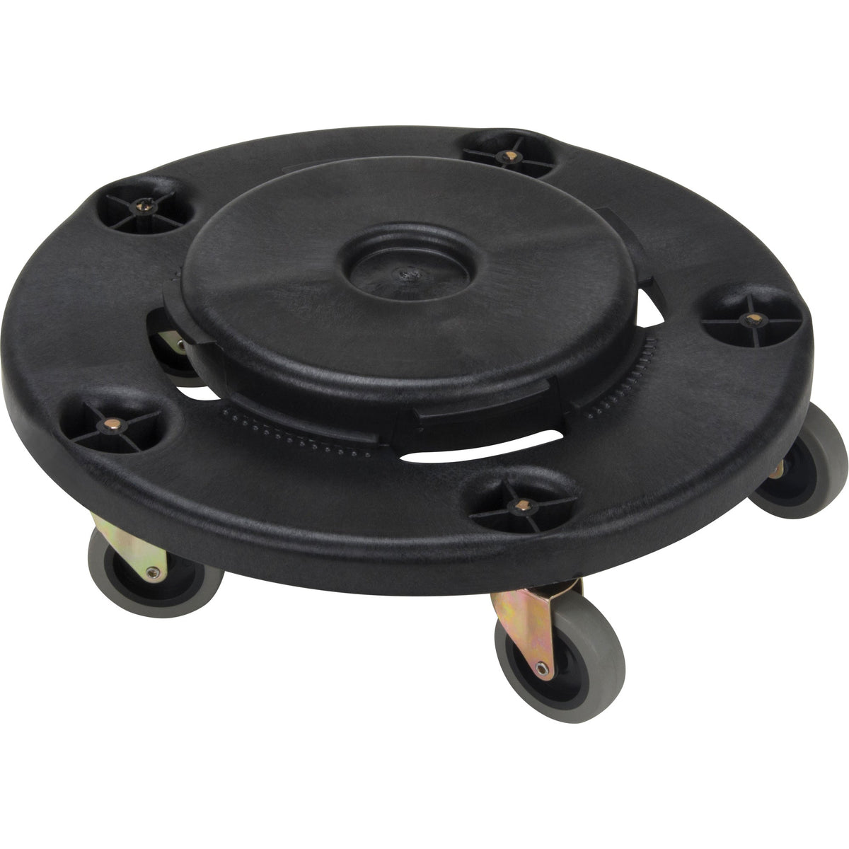 Waste Container Dolly, Polypropylene, Black, Fits: 24" Dia.