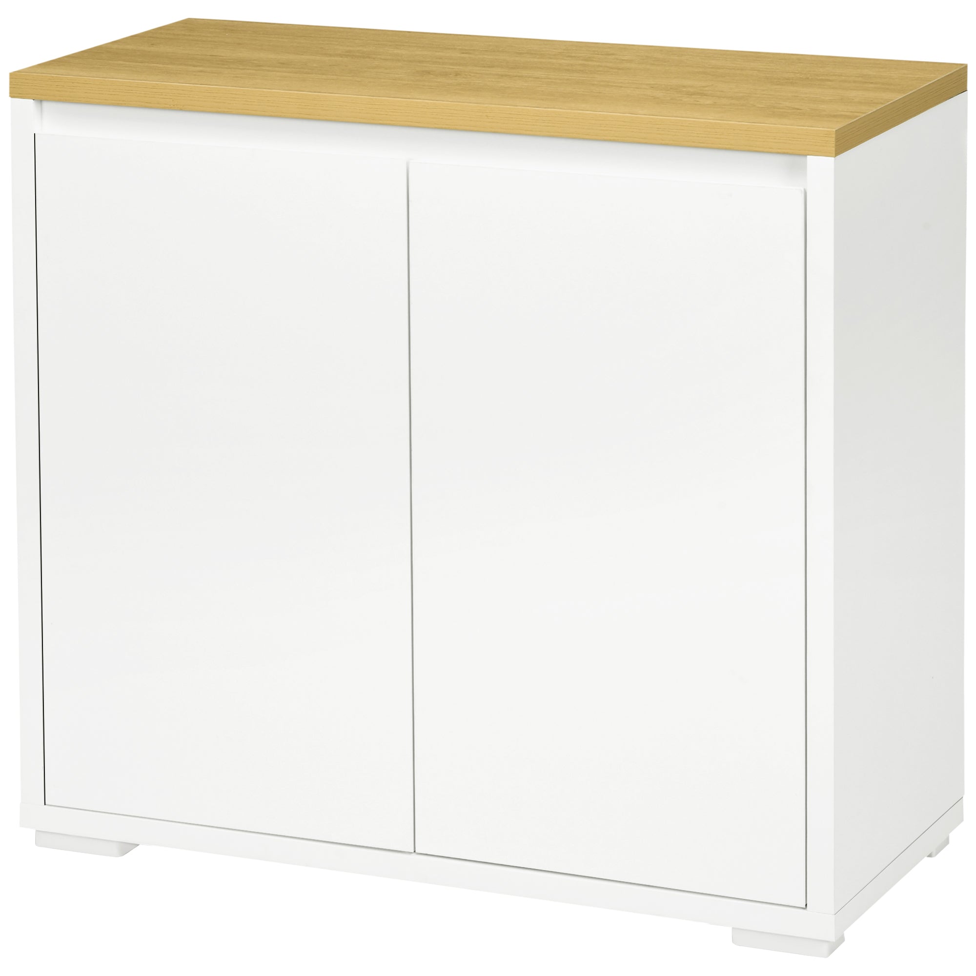 HOMCOM Classic White Buffet Table: Elegant Sideboard with Double Doors & Adjustable Shelf for Living Rooms & Entryways 