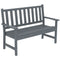 Outdoor Bench, HDPE Weatherproof Garden Bench, 2-Person Garden Seating with Slatted Seat