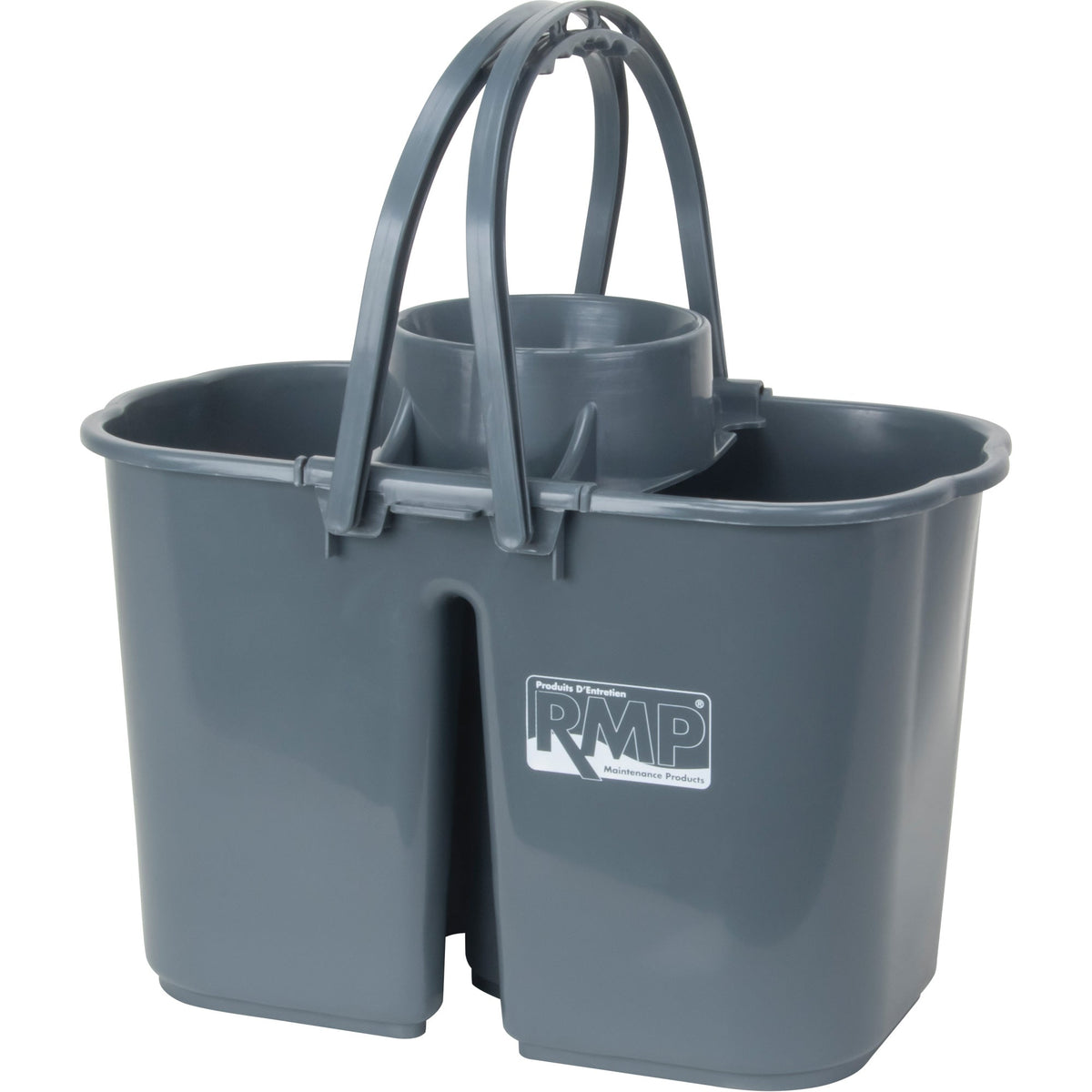 Mop Pail & Wringer, Strainer, 3.75 US Gal.(15 Quart), Grey