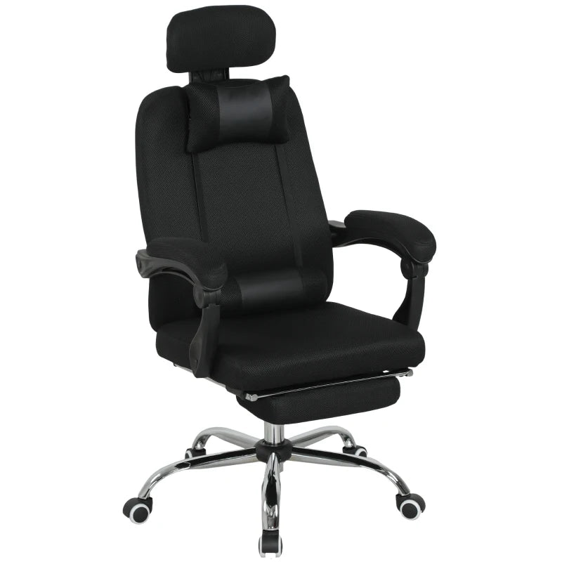 Ergonomic Executive High Back Office Chair with Footrest, Lumbar Support, Black