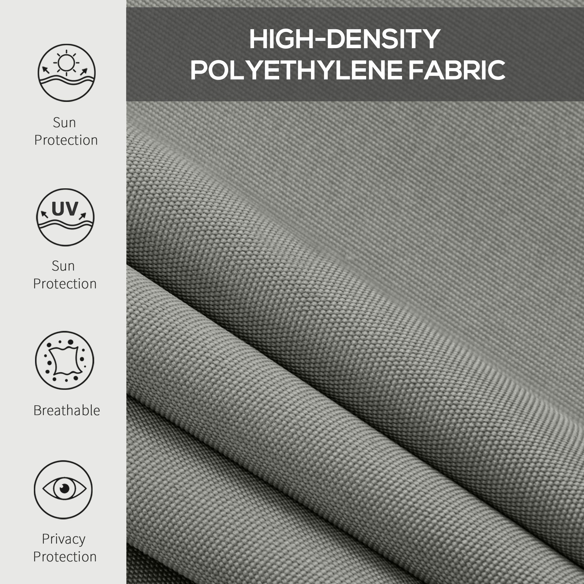 Outsunny 6' x 6' Patio Door Blinds, Outdoor Roller Shades, Cordless Roll Up Shade for Porch Gazebo, Dark Grey 