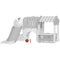 Qaba 7-in-1 Toddler Slide, Kids Slide Climber Playset with Playhouse and Basketball Hoop for 1-4 Years, Grey