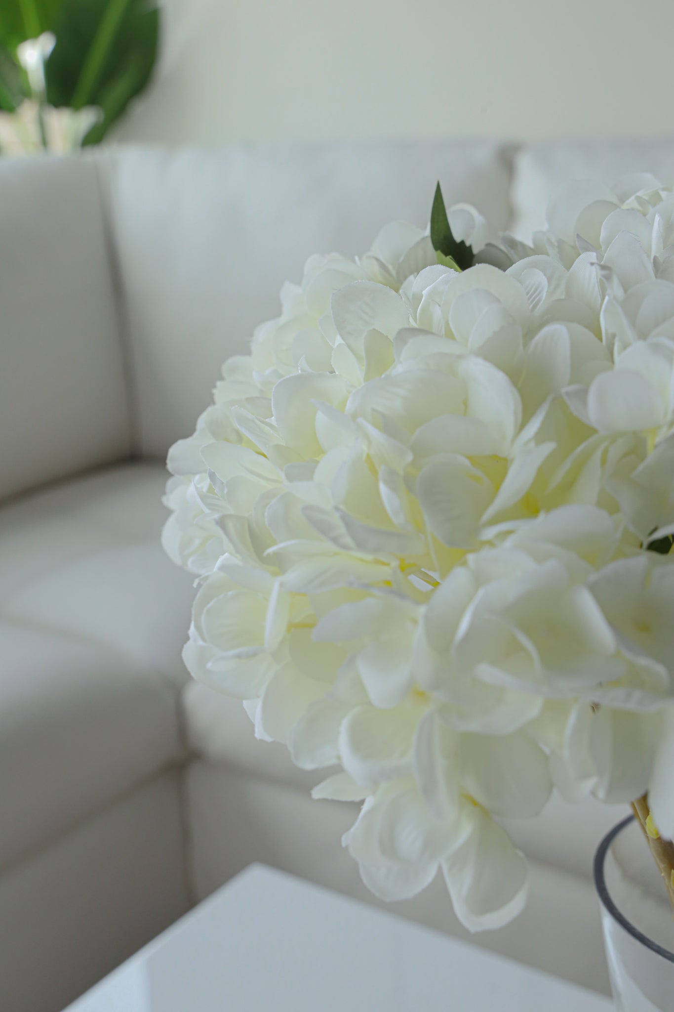 Encino Artificial White Hydrangea Bouquet 18'' X 8'' (Set Of 3) 
