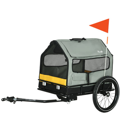 Aosom 3 in 1 Dog Bike Trailer, Pet Cargo, Pet Bed with Safety Leash, Hitch, Quick-Release Wheels, Cushion for Small Dogs 