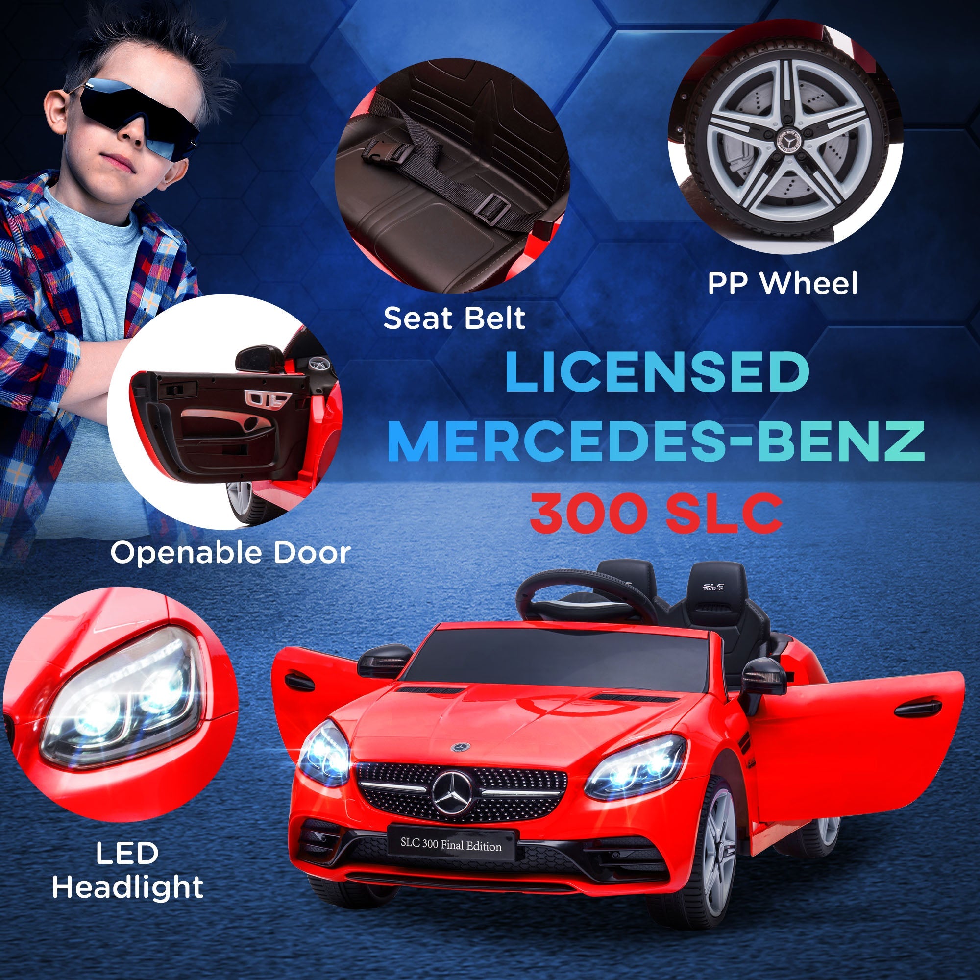 Aosom Kids Ride-On Car: 12V, Remote Control, Music, Lights, Suspension Wheels, 3-6 Years, Red 