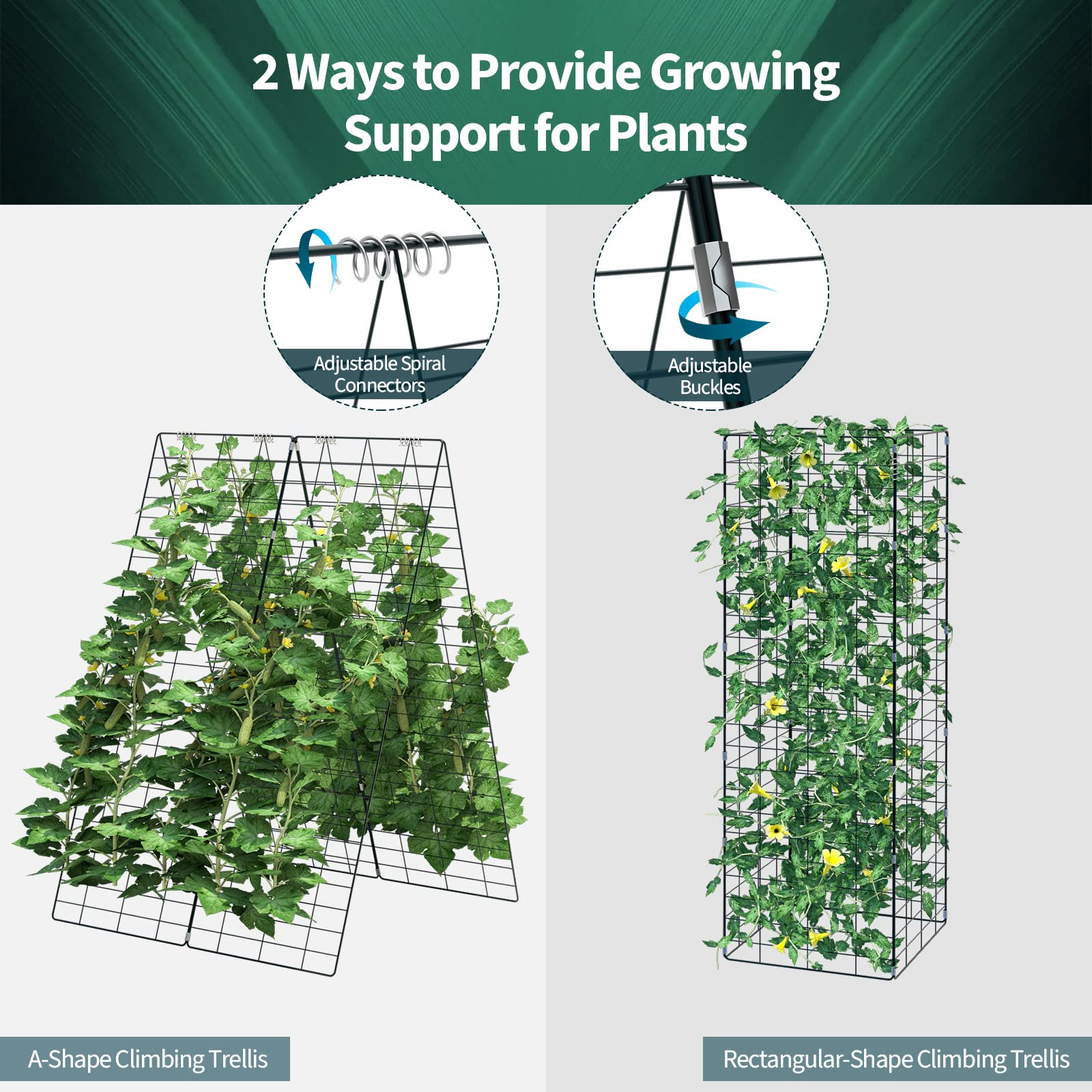 8 Panels Cucumber Trellis, A-Frame Garden Trellis for Plant Climbing 