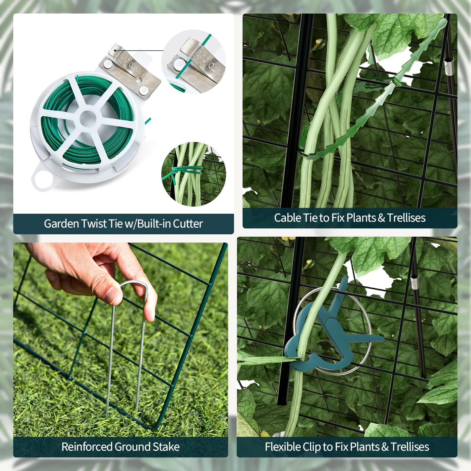 8 Panels Cucumber Trellis, A-Frame Garden Trellis for Plant Climbing 