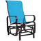 Patio Glider with Breathable Mesh Fabric, Outdoor Glider Chair, Garden Rocking Gliding Seat for Patio, Yard, Porch, Blue