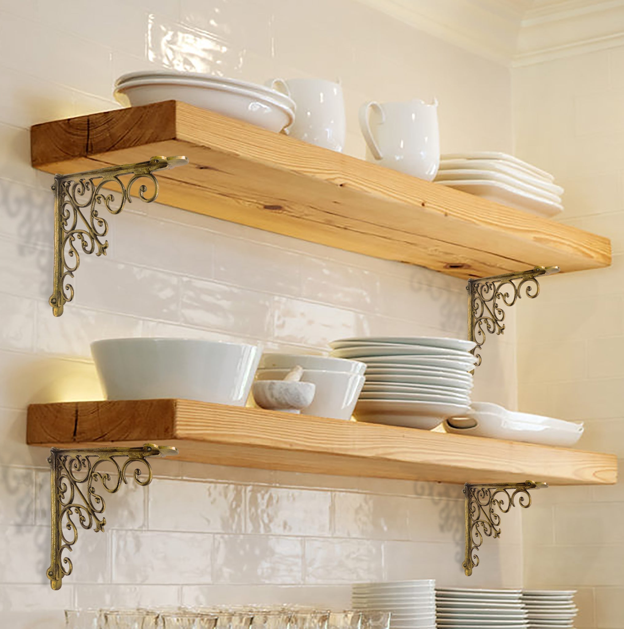Victorian Shelf Bracket, Medium, Antique Gold 