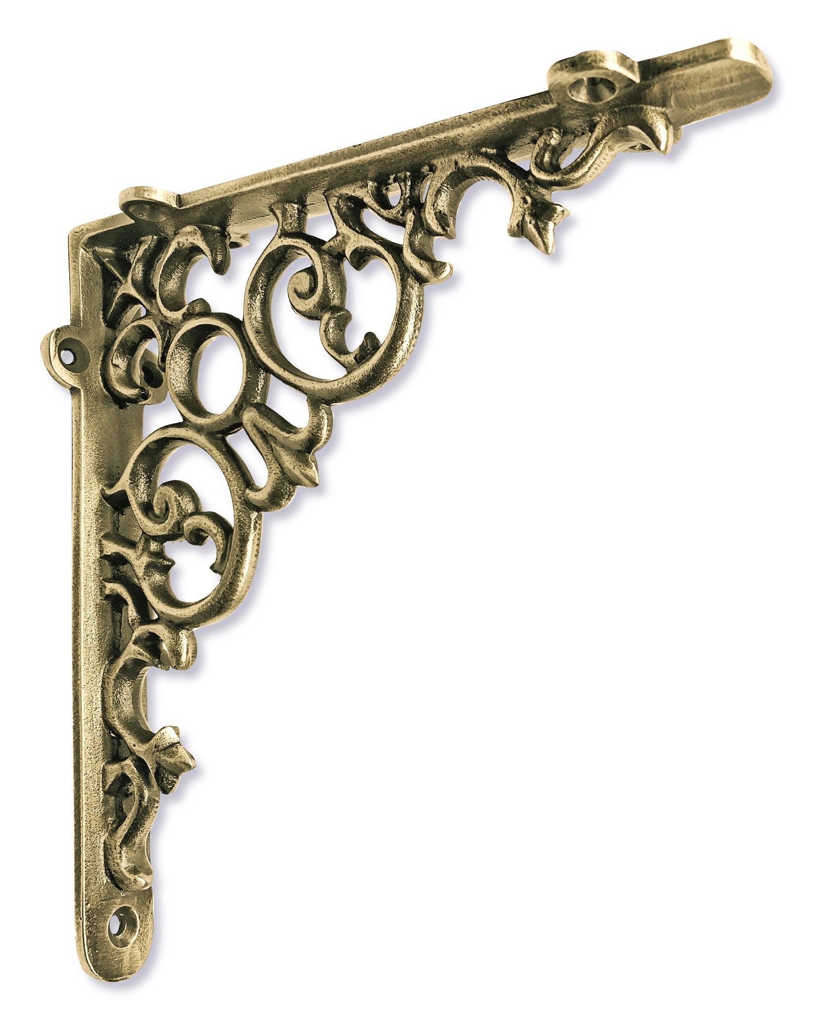 Scroll Bracket, Small, Small, Brass 