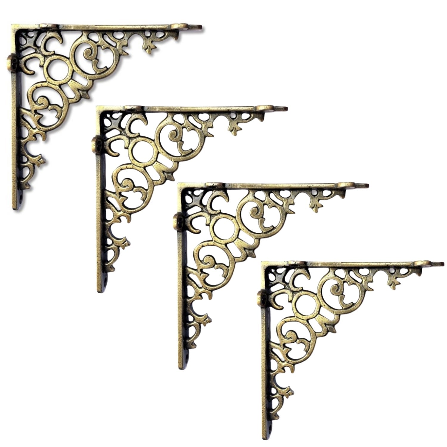 Scroll Bracket, Small, Small, Brass 
