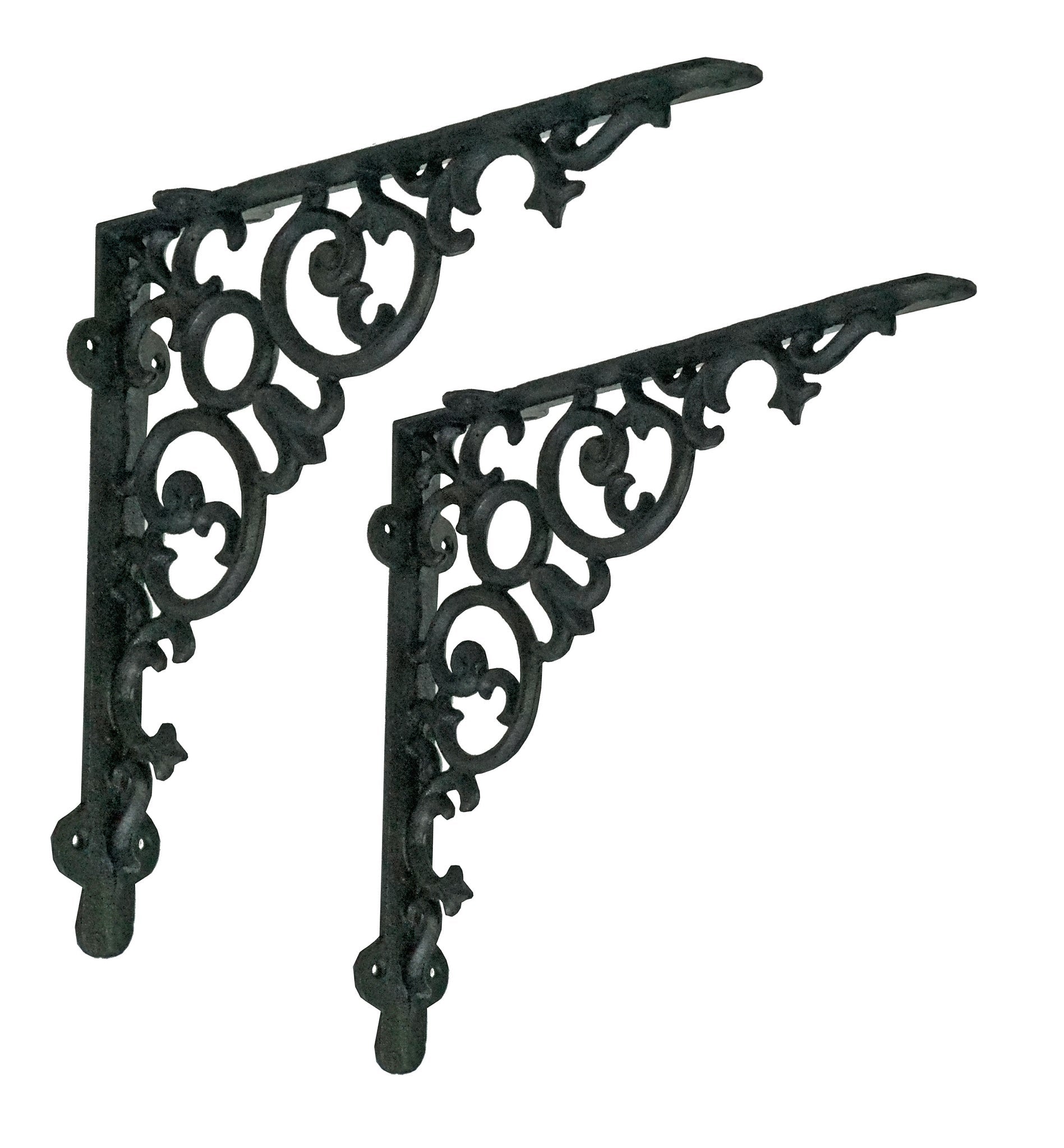 Shelf Bracket, Scroll, Large, Black 