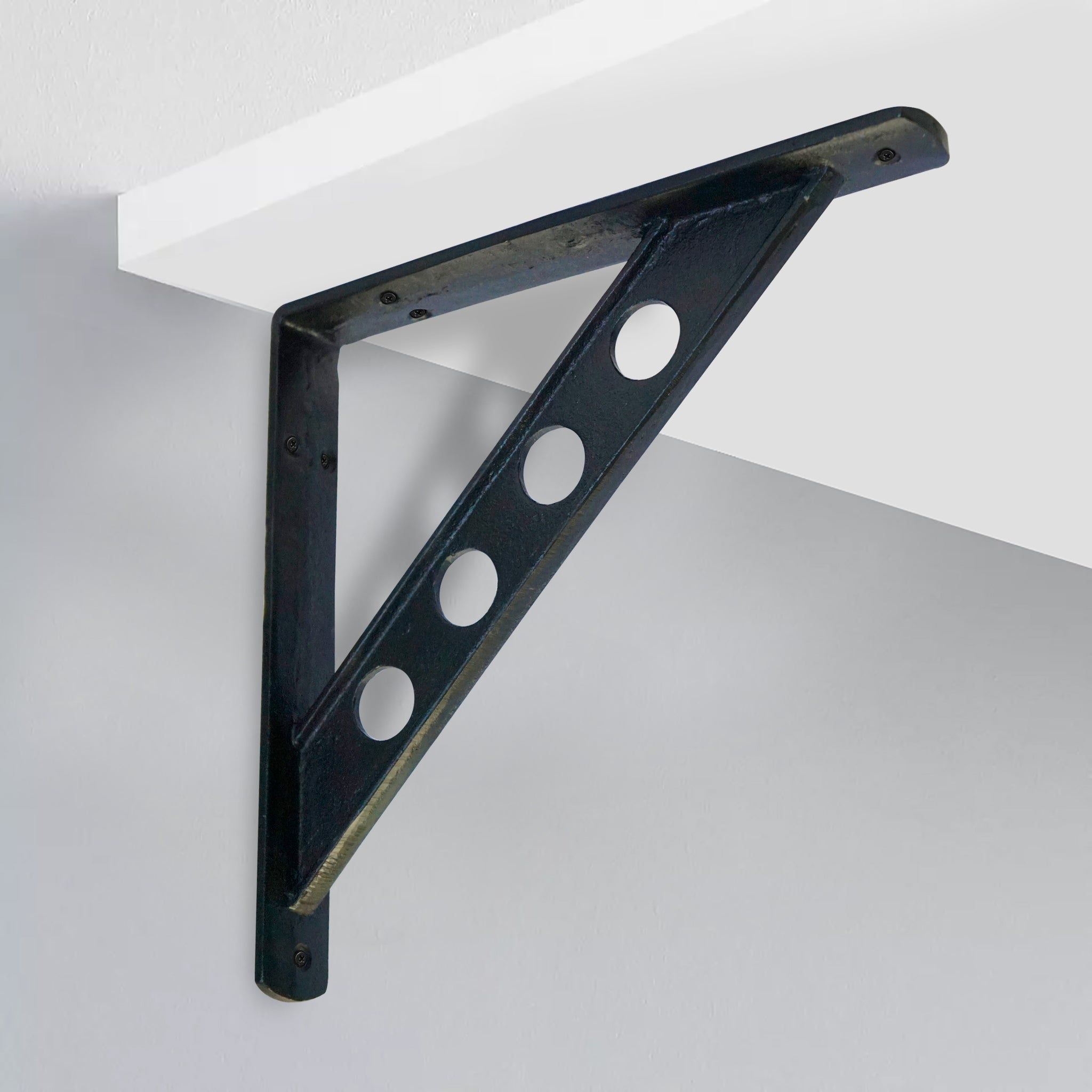 Circled Corner Bracket, Antique Black, Large 