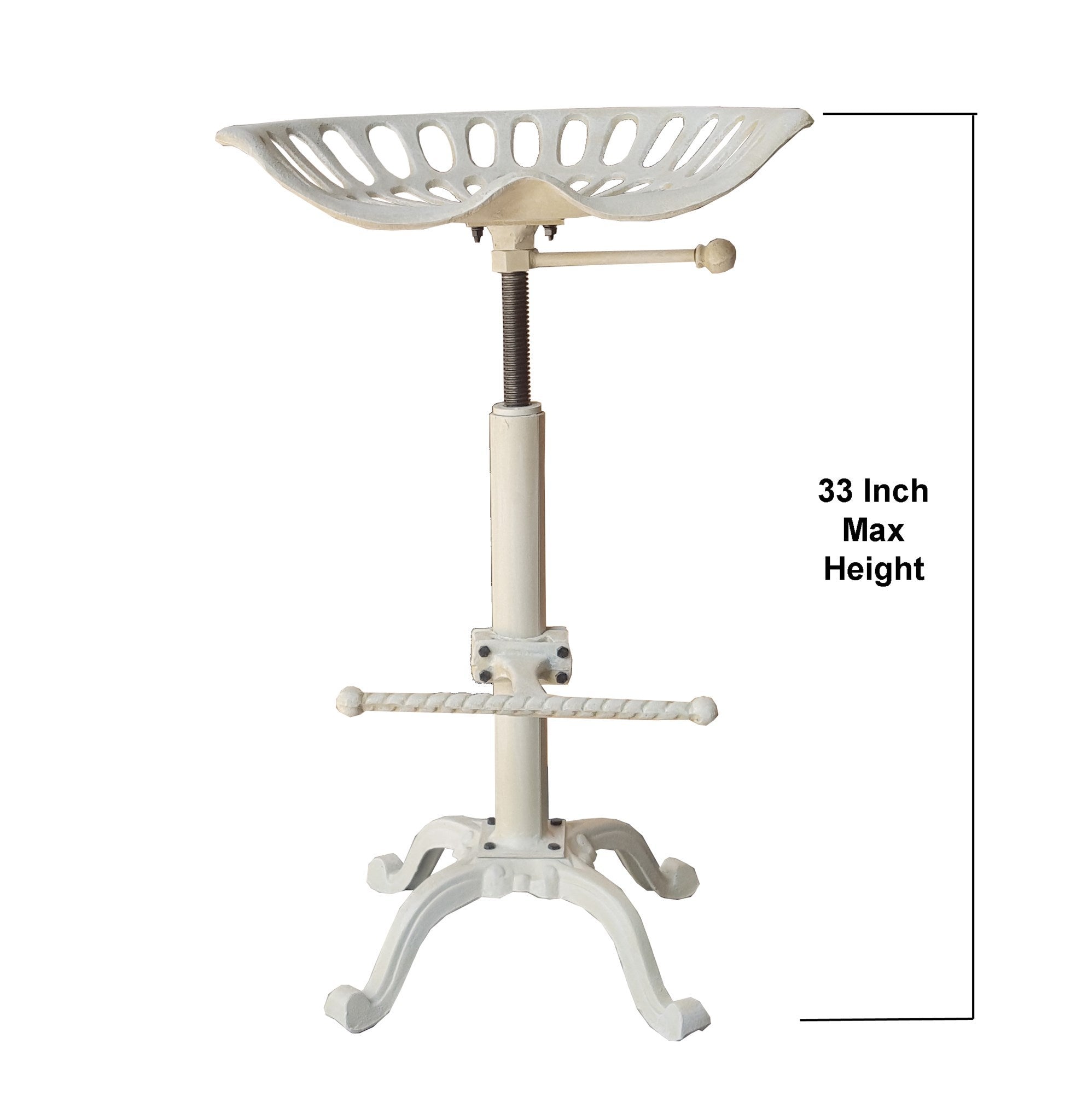 Tractor Seat Stool White 
