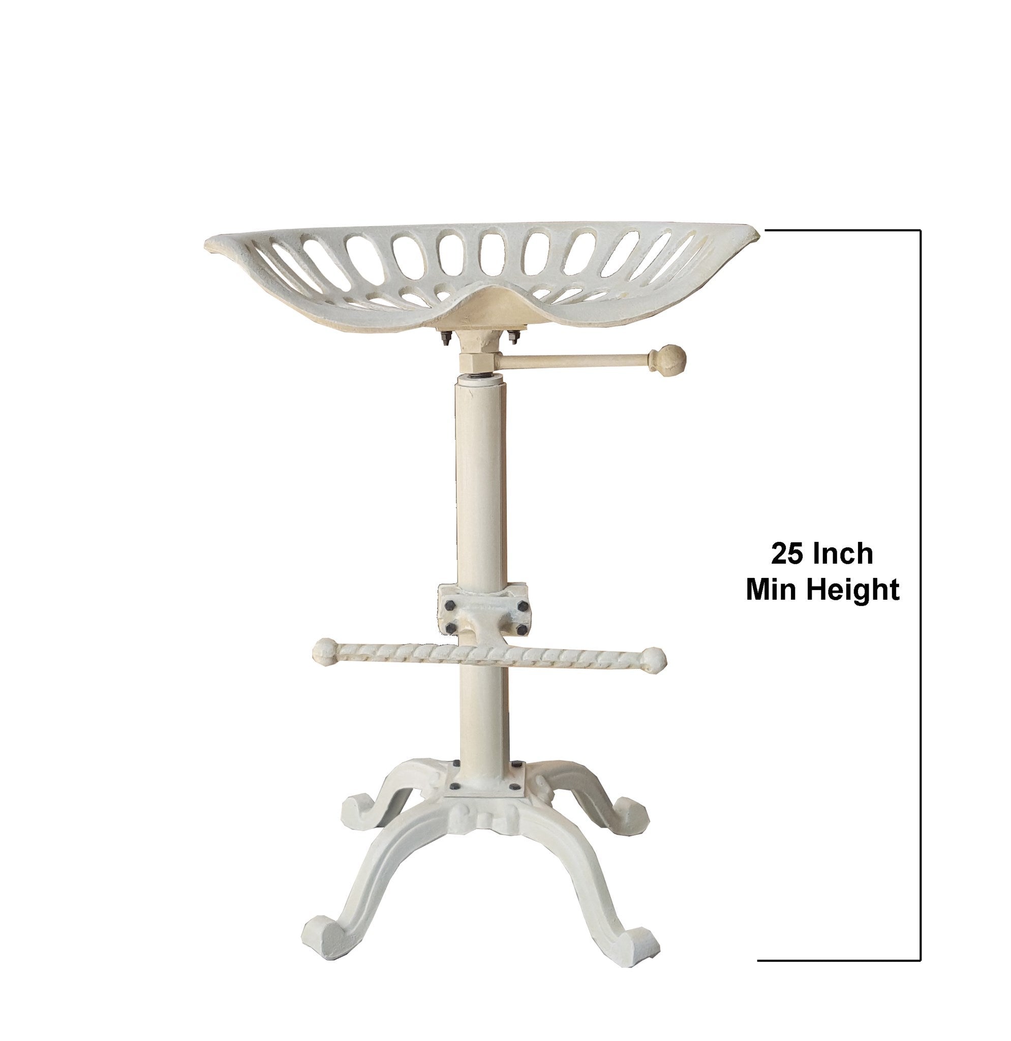 Tractor Seat Stool White 