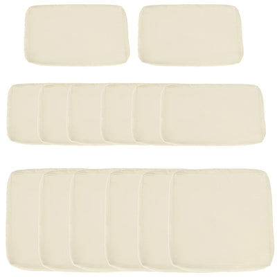 Outsunny Patio Rattan Sofa Set 14pc Outdoor Cushion Polyester Cover Replacement Set White No Cushion 