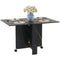 HOMCOM 6-Person Folding Dining Table with Wheels Drop Leaf Faux Marbled Black Side Table for Kitchen Dining Room