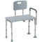 6-Level Adjustable Bath and Shower Transfer Bench Aluminum Chair with Non-Slip Feet, Armrest & Backrest Grey