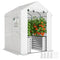 Greenhouse with Raised Garden Bed, Galvanized Metal Planter Box with PE Cover, Roll Up Door, 56