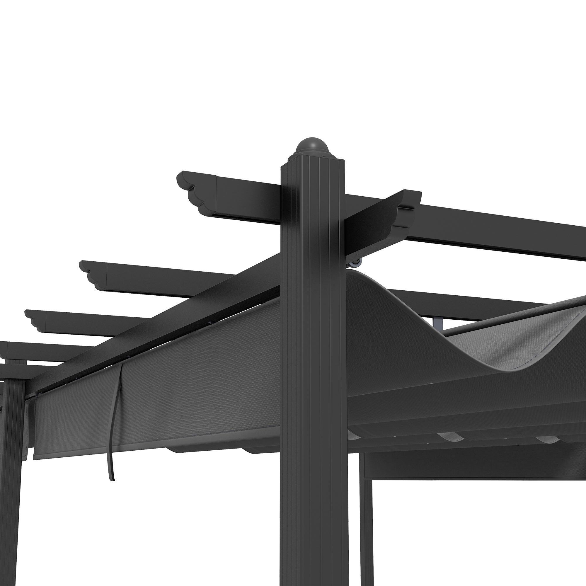 Outsunny Aluminum Retractable Pergola 11.7'x19.6' for Patio Garden Deck Grill Shade Canopy 