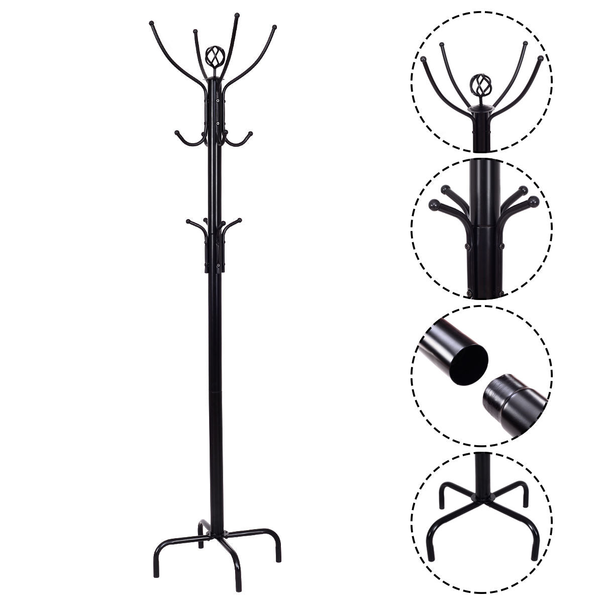 Metal Coat Rack with 12 HooksÂ 