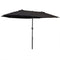 Outsunny 15ft Double-sided Outdoor Sun Umbrella with Twin Canopy, Outdoor Parasol with Crank for Pool, Deck, Black