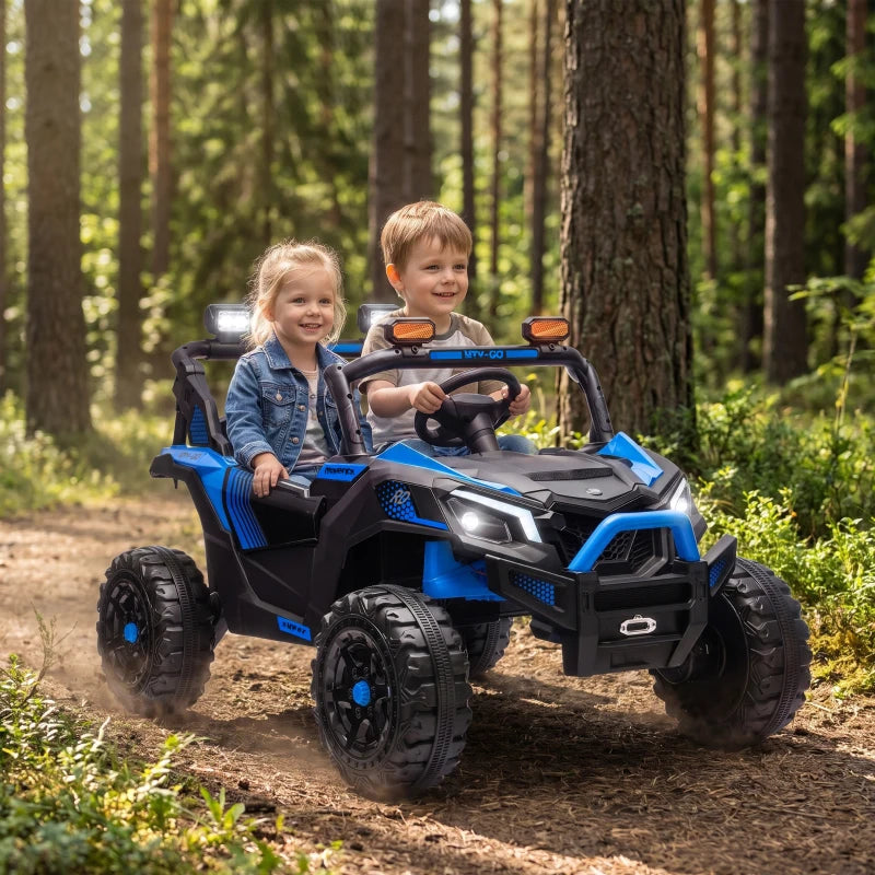 24V 2-Seater Kids Electric UTV Ride-On Truck – Dual 120W Motors, Remote Control, 4-Wheel Suspension & Storage Bed