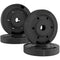 Soozier Weight Plates Set of 4, 1-Inch Barbell Weight Set for Home Gym Strength Training and Weightlifting, 4 x 11 lbs